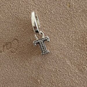 Ippolita  silver diamond T initial pendant